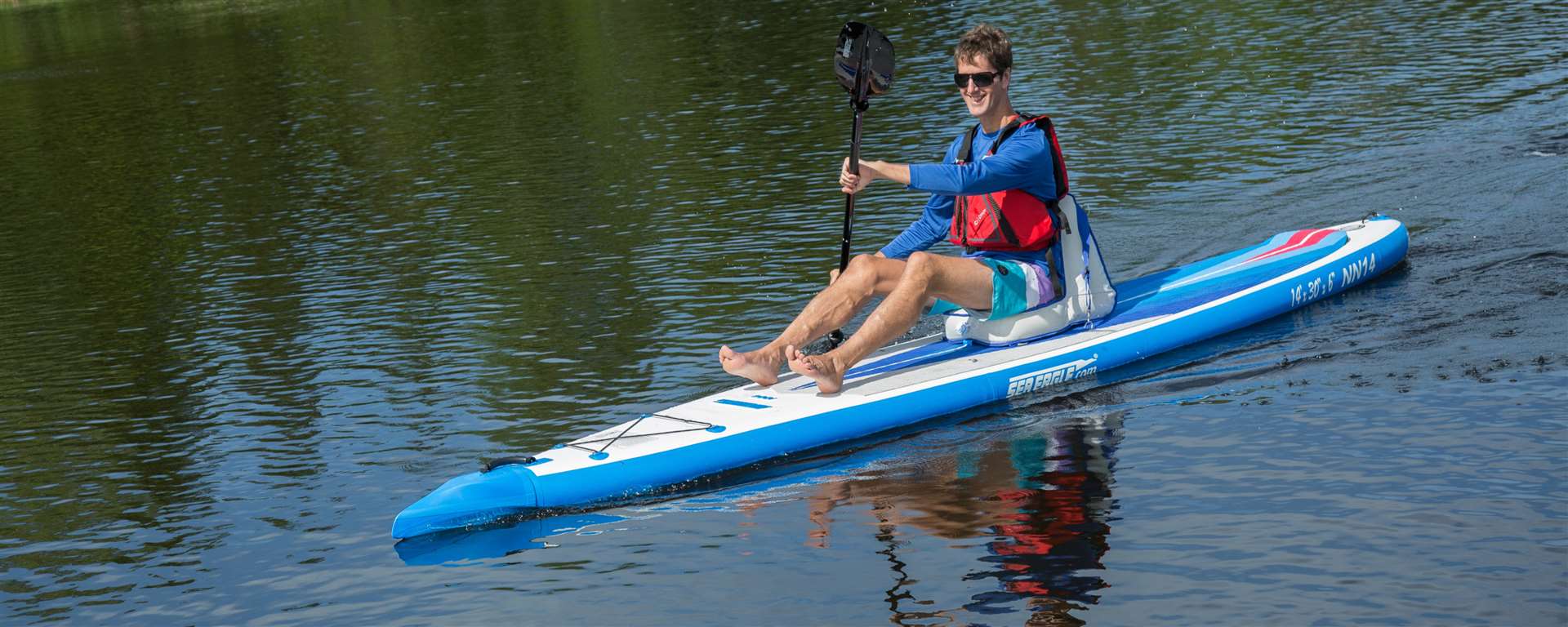 Sea Eagle NeedleNose Series NN14KEP,14 foot Inflatable SUP,Electric Pump Package,Solo,Easy Transport,Fast Set Up
