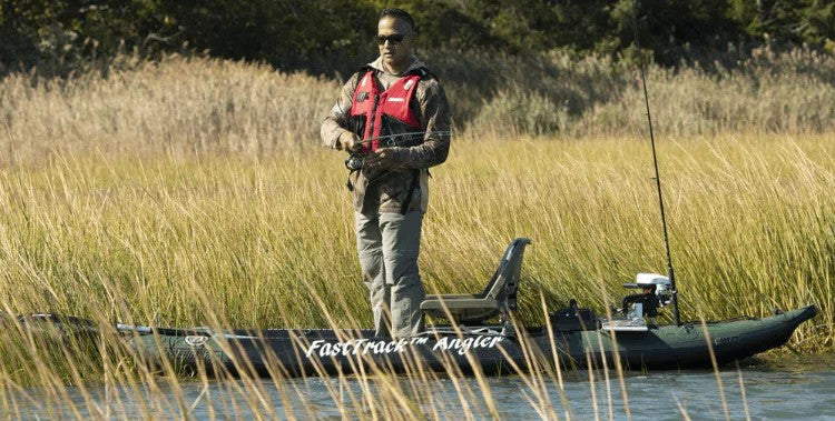 Sea Eagle 385FTAKPS Green Pro FasTrack,12 foot Inflatable Kayak,Angler Package,Solo Seater,Easy Transport,Fast Set Up