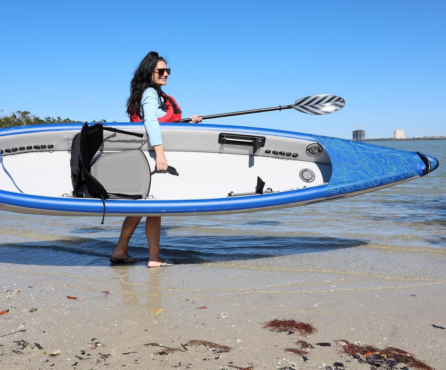 12 foot Inflatable Sea Eagle Kayak 393RLKP RazorLite Pro Solo Package, 1 Seater, Easy Transport, Fast Set Up