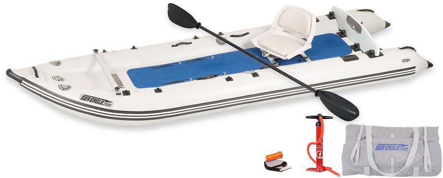 Sea Eagle 437PSKST PaddleSki,14 foot Inflatable Catamaran,Start Up Package,2 Person,Easy Transport,Fast Set Up