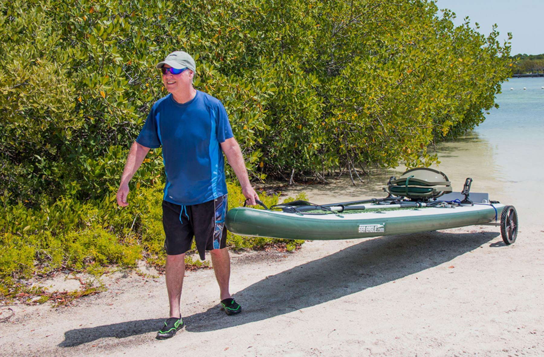 Small EZ Cart for Sea Eagle Inflatable Boats, Kayaks, SUP's,Adjustable and Lightweight
