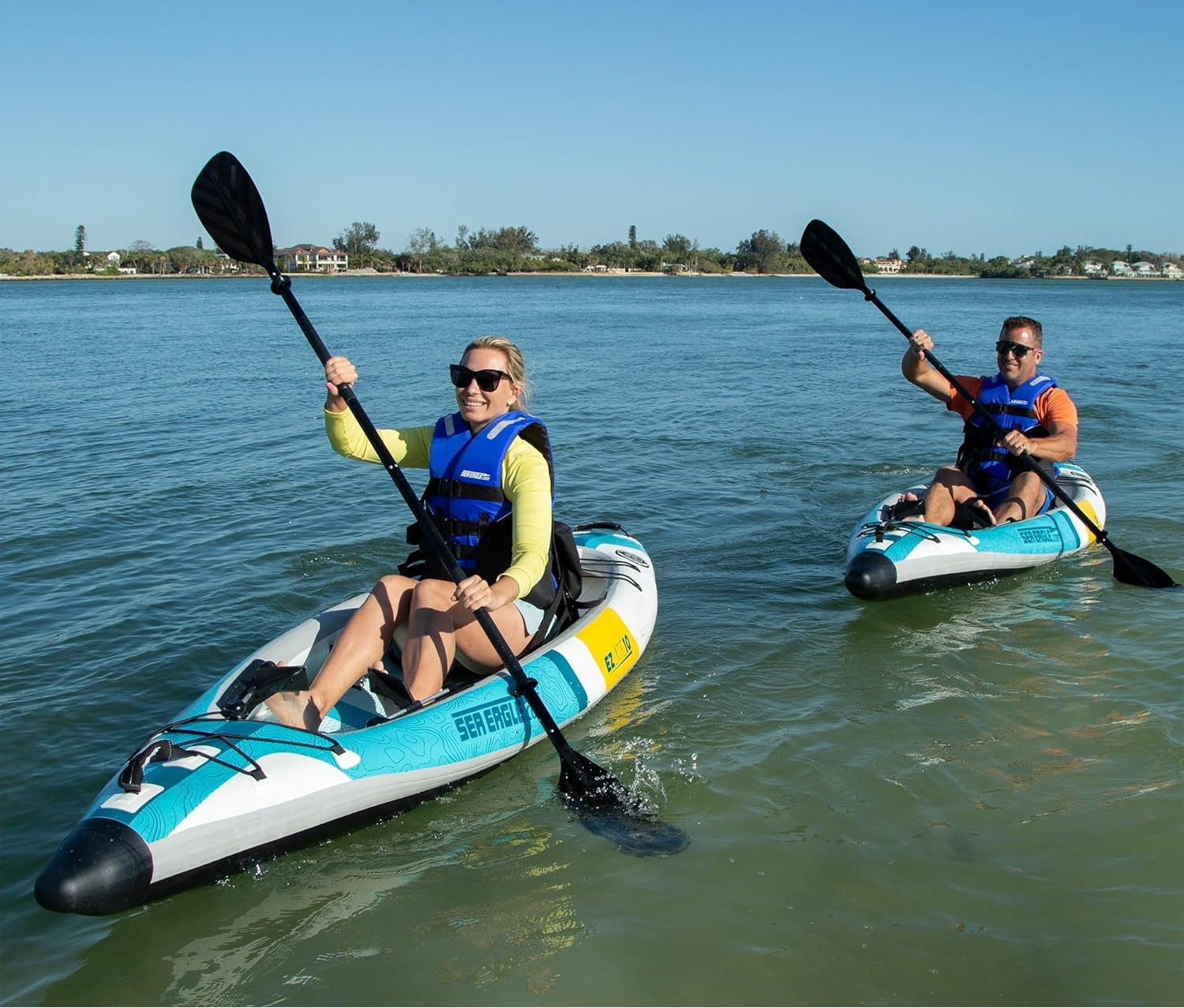 10 foot Inflatable Sea Eagle EZLite10KP Kayak Pro Package,1 Person, Easy Transport, Fast Set Up