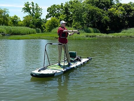 Sea Eagle FishSUP FS1210KFR,12 foot Inflatable SUP,Swivel Seat Fishing Rig Package,Solo Seater,Easy Transport,Fast Set Up