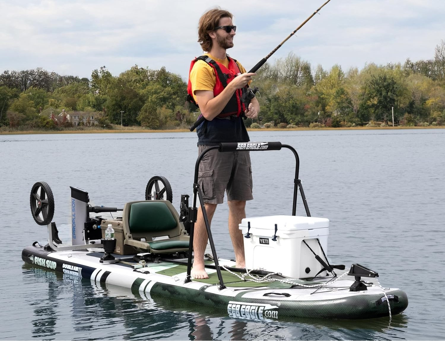 Sea Eagle FishSUP FS1210KFR,12 foot Inflatable SUP,Swivel Seat Fishing Rig Package,Solo Seater,Easy Transport,Fast Set Up