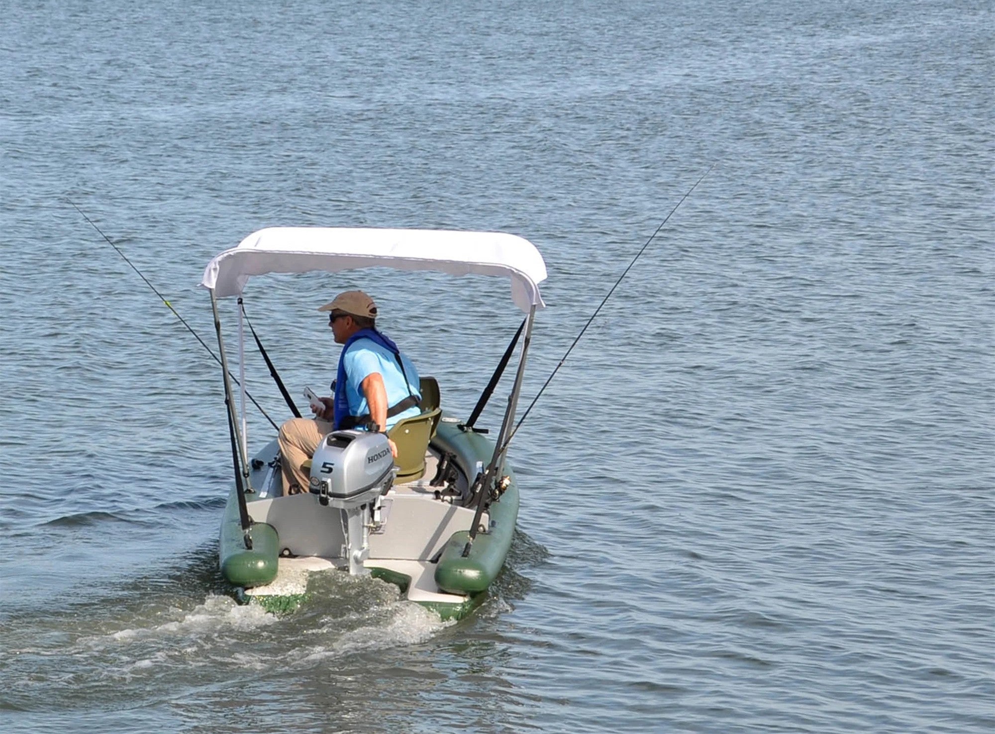 Sea Eagle FishSkiff FSK16KSWC,16 foot Inflatable Fishing Boat,Swivel Seat + Canopy Package,1-3 Seater,Easy Transport,Fast Set Up