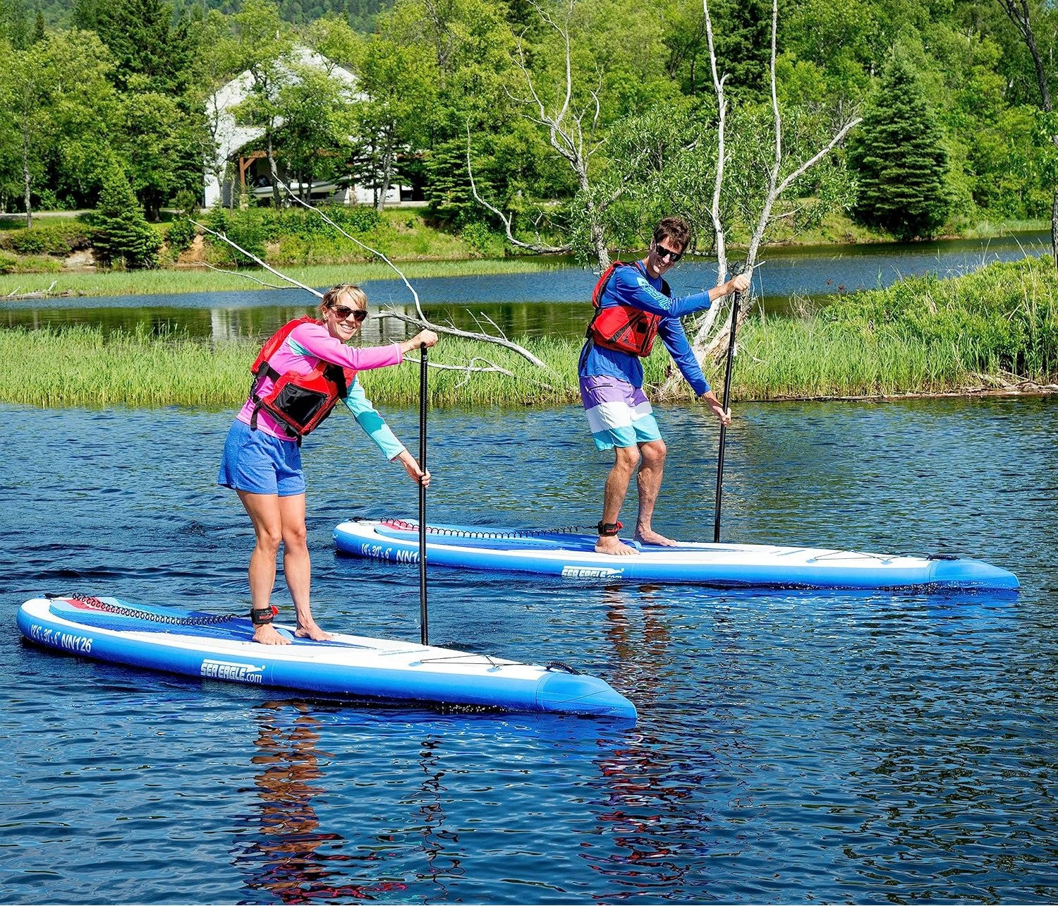 Sea Eagle NeedleNose Series NN14KST,14 foot Inflatable SUP,Start Up Package,Solo,Easy Transport,Fast Set Up