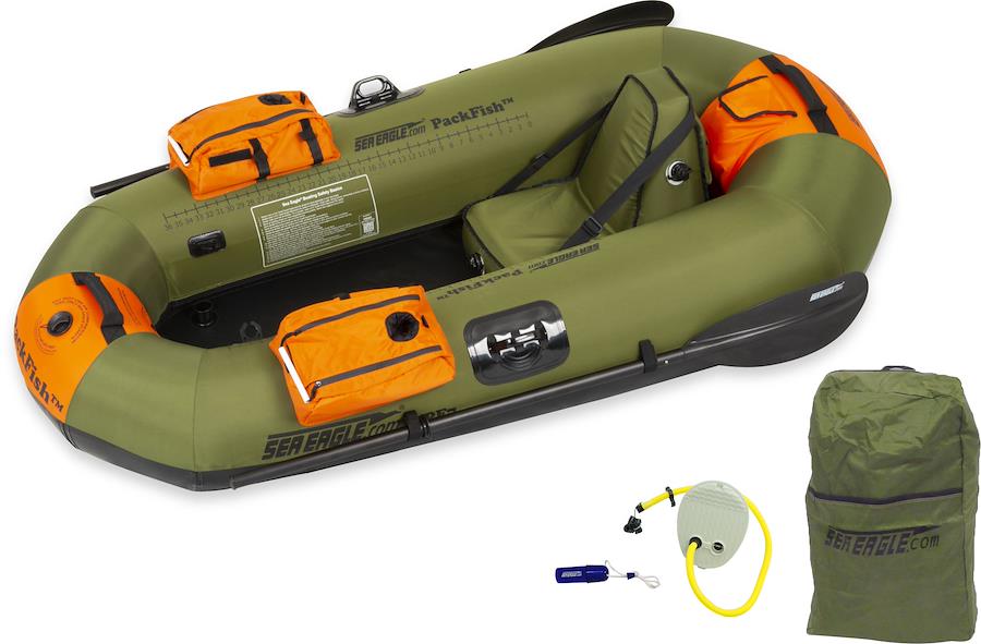 Sea Eagle PackFish PF7K,7 foot Inflatable Boat,Deluxe Package 1 Person,Easy Transport,Fast Set Up