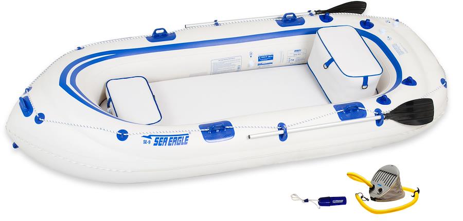 Sea Eagle Motormount SE9KST,11 foot Inflatable Boat,Startup Package,4 Person,Easy Transport,Fast Set Up