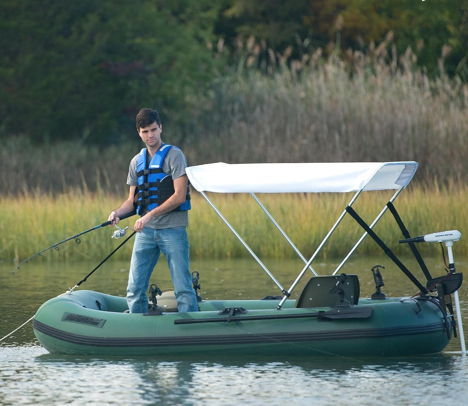 Sea Eagle Stealth Stalker STS10KPL,10 foot Inflatable Fishing Boat,Pro Lite Package,1-2 Seater,Easy Transport,Fast Set Up