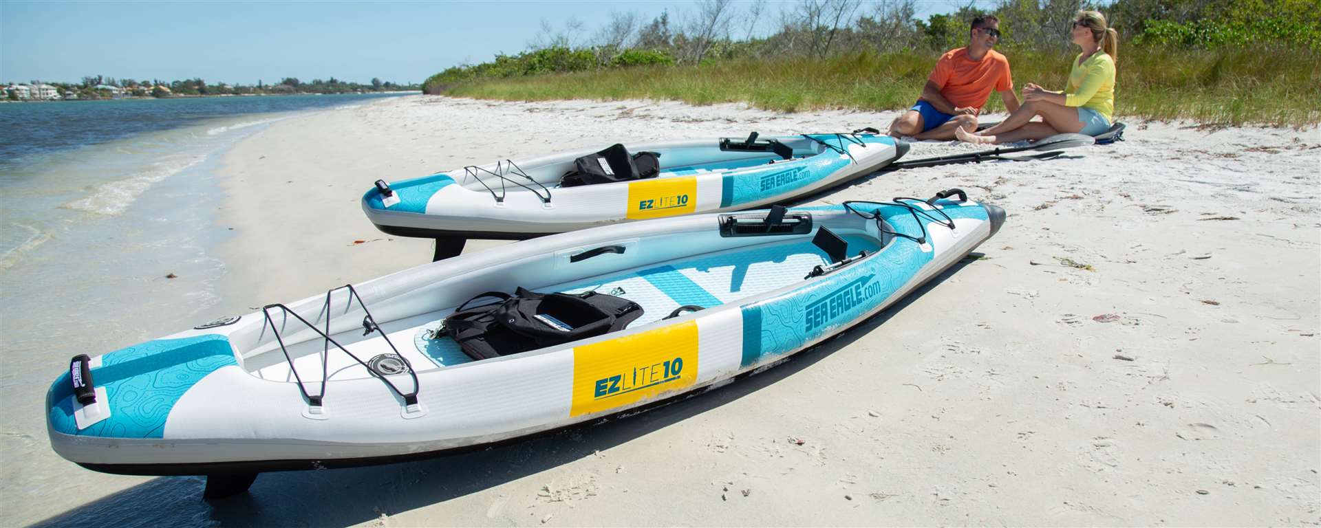 10 foot Inflatable Sea Eagle EZLite10KP Kayak Pro Package,1 Person, Easy Transport, Fast Set Up
