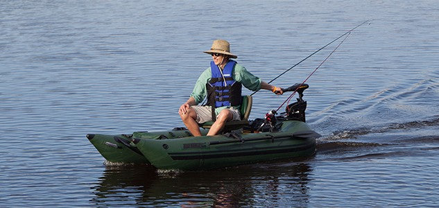 Sea Eagle 285FPBKP,9 foot Inflatable Frameless Fishing Pontoon,Pro Solo Package,1 Seater,Easy Transport,Fast Set Up