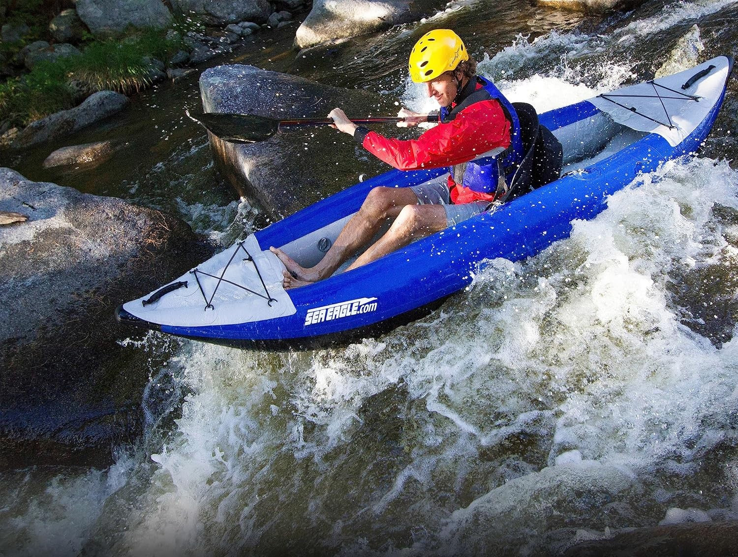 10 foot Inflatable Sea Eagle Kayak 300XK Pro Carbon Package, Solo Seater, Easy Transport, Fast Set Up