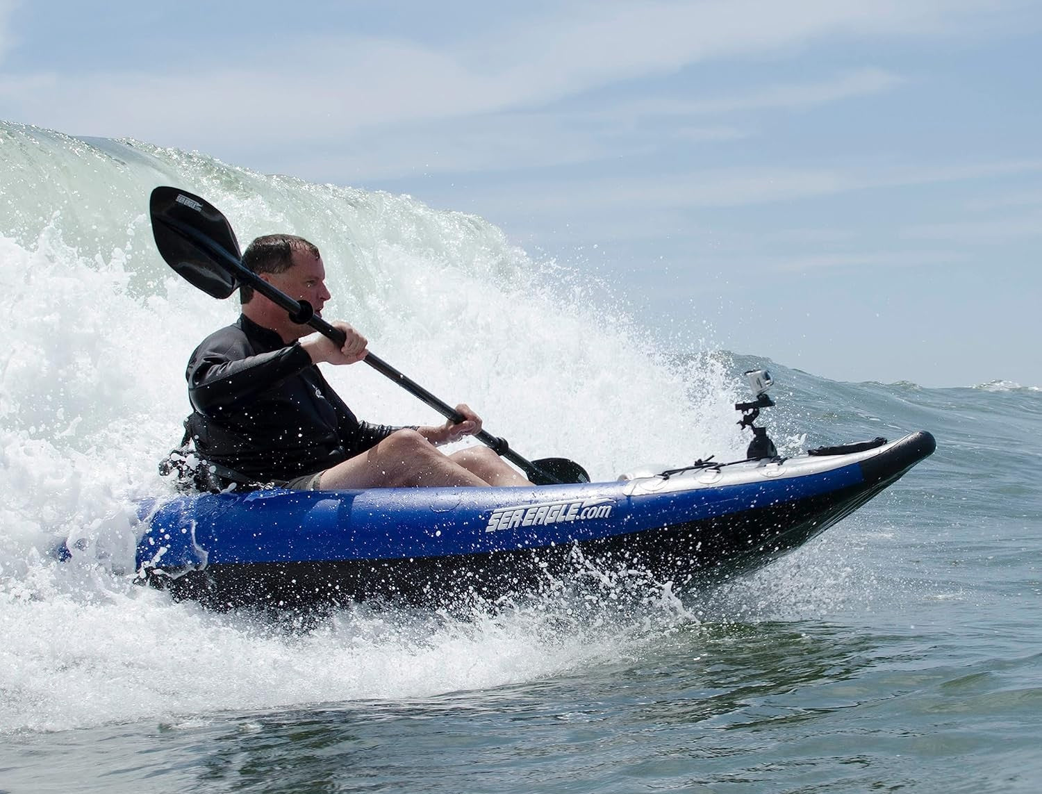 10 foot Inflatable Sea Eagle Kayak 300XK Pro Carbon Package, Solo Seater, Easy Transport, Fast Set Up