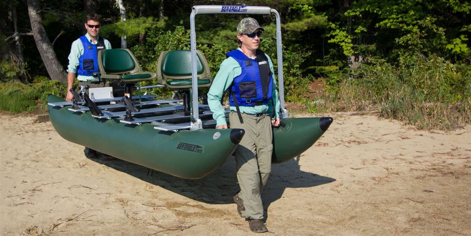Sea Eagle FoldCat 375FCKD,12 foot Inflatable Fishing Boat,Deluxe Package,1-2 Seater,Easy Transport,Fast Set Up