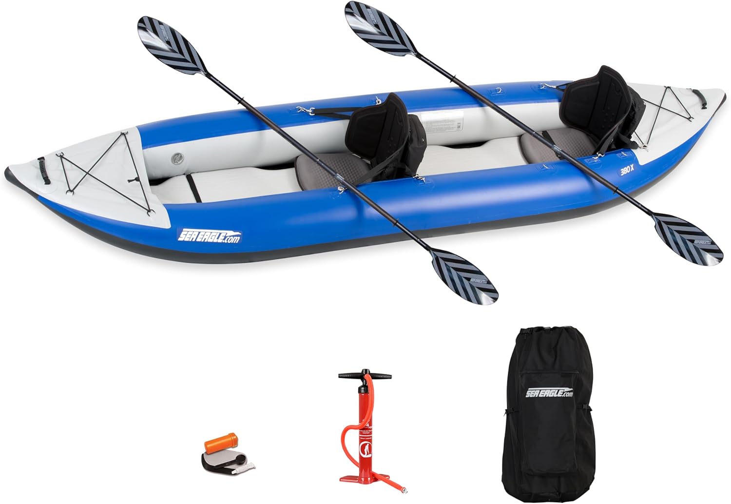 Sea Eagle 380XK,12 foot Inflatable Kayak,Pro Package,1-3 Seater,Easy Transport,Fast Set Up
