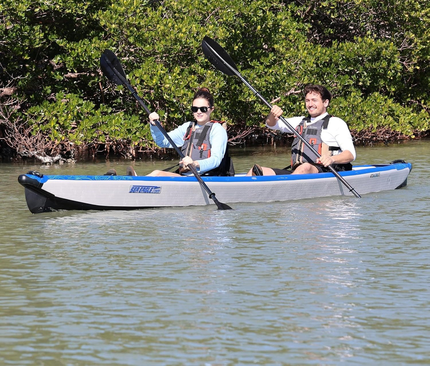 15 foot Inflatable Sea Eagle Kayak 473RLKP RazorLite Pro Tandem Package, 2 Seater, Easy Transport, Fast Set Up