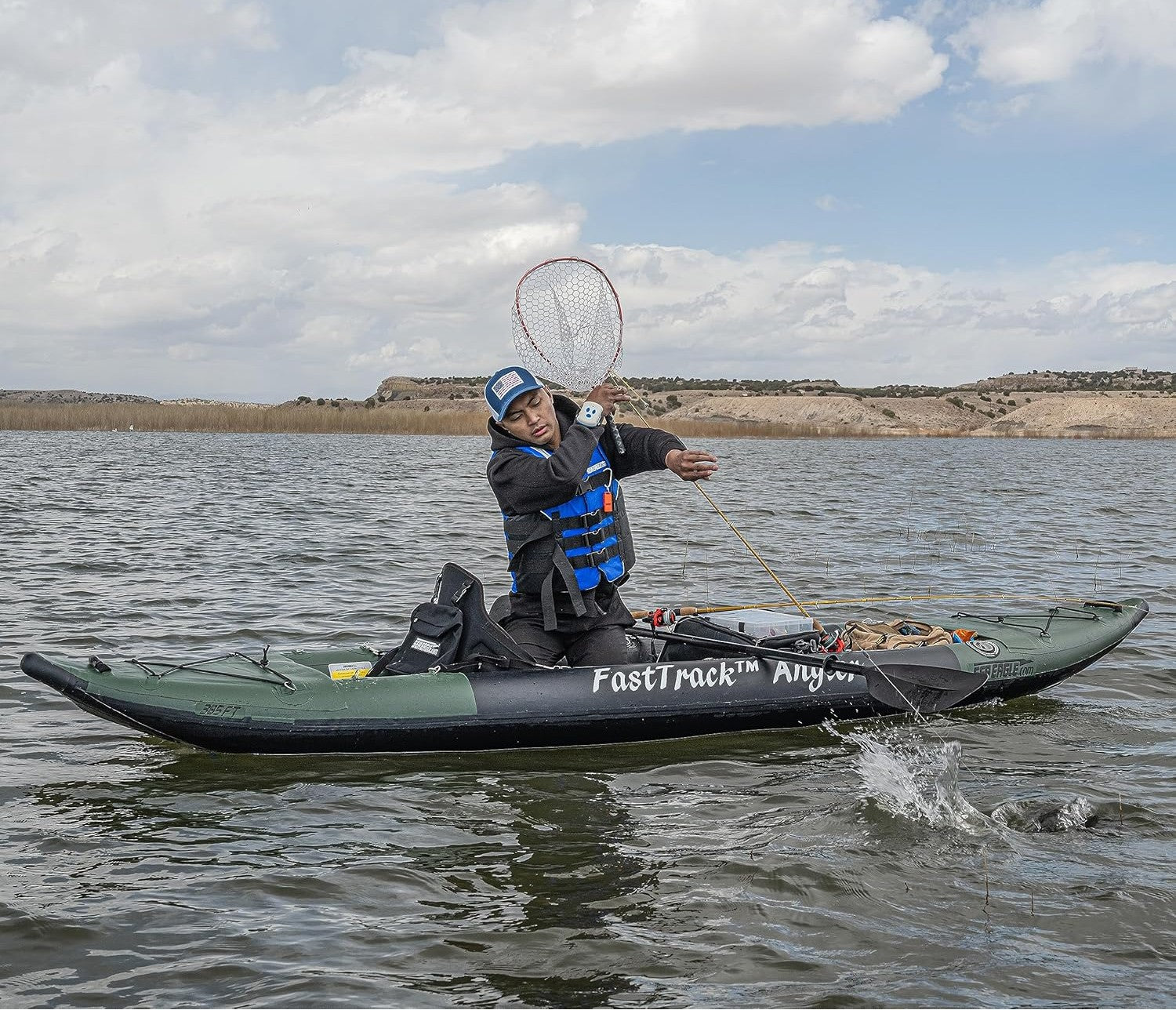 Sea Eagle 385FTAKP Green Pro FasTrack,12 foot Inflatable Kayak,Angler Package,1-2 Seater,Easy Transport,Fast Set Up