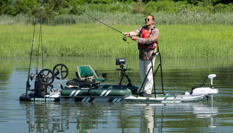Sea Eagle FishSUP FS1210KWSM,12 foot Inflatable SUP,Swivel Seat,Water Snake Motor Fishing Package,Solo Seater,Easy Transport,Fast Set Up