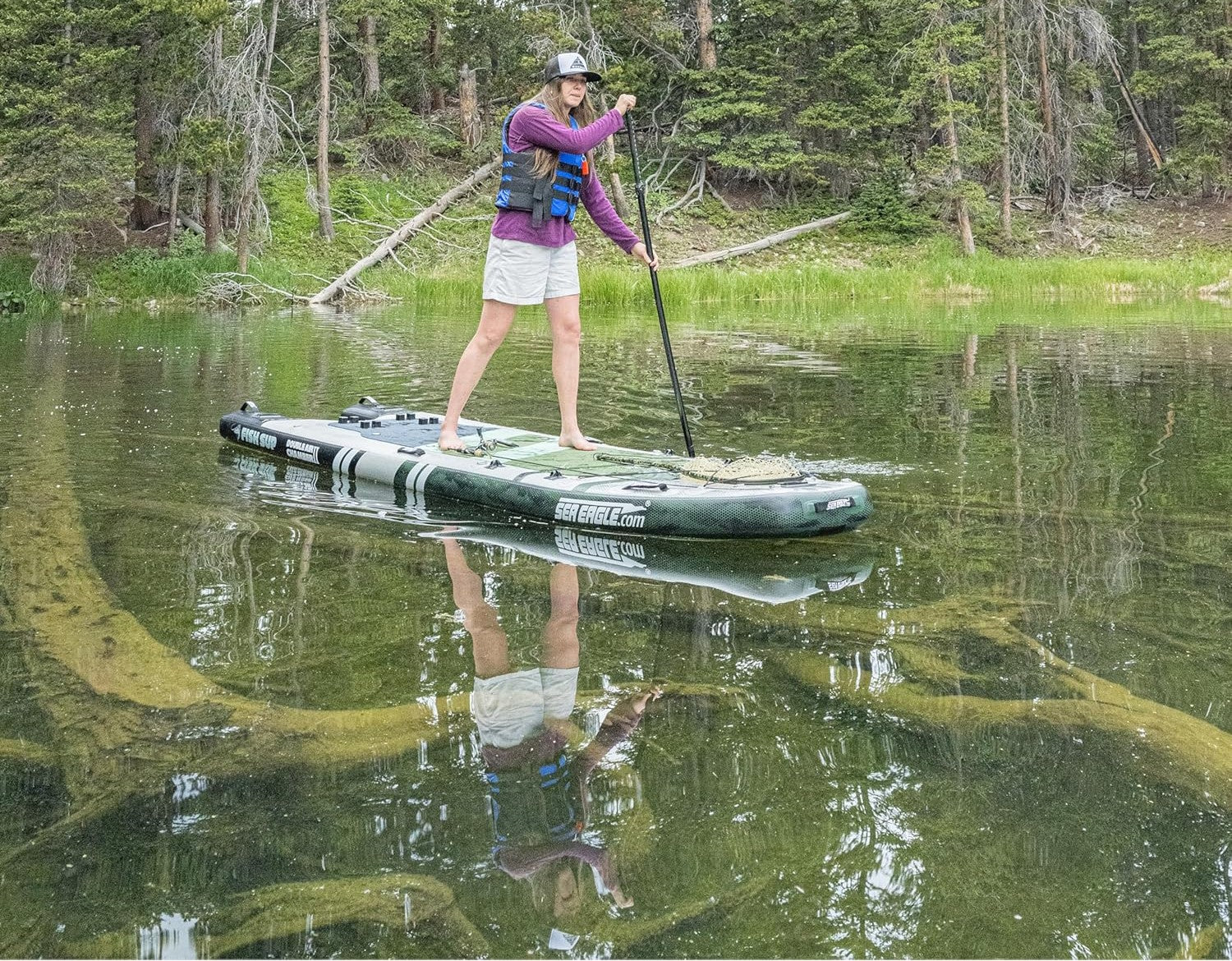 Sea Eagle FishSUP FS1210KST,12 foot Inflatable SUP,Start Up Package,Solo Seater,Easy Transport,Fast Set Up