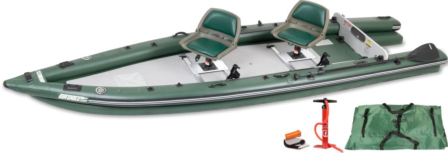 Sea Eagle FishSkiff FSK16KSW,16 foot Inflatable Boat,Swivel Seat Package,1-3 Seater,Easy Transport,Fast Set Up