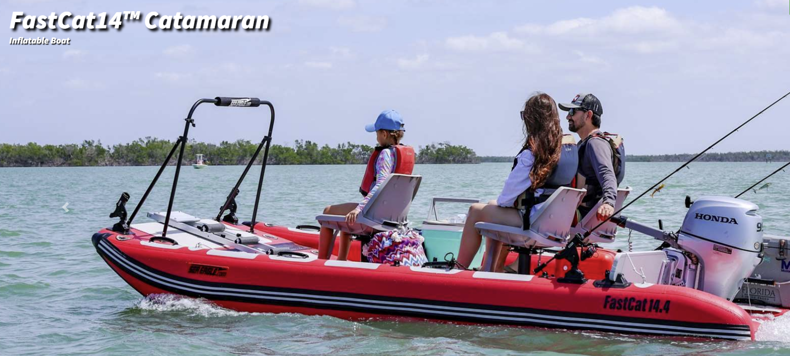 Sea Eagle FastCat14D,14 foot Inflatable Catamaran,4 Seat Deluxe Package,without Canopy