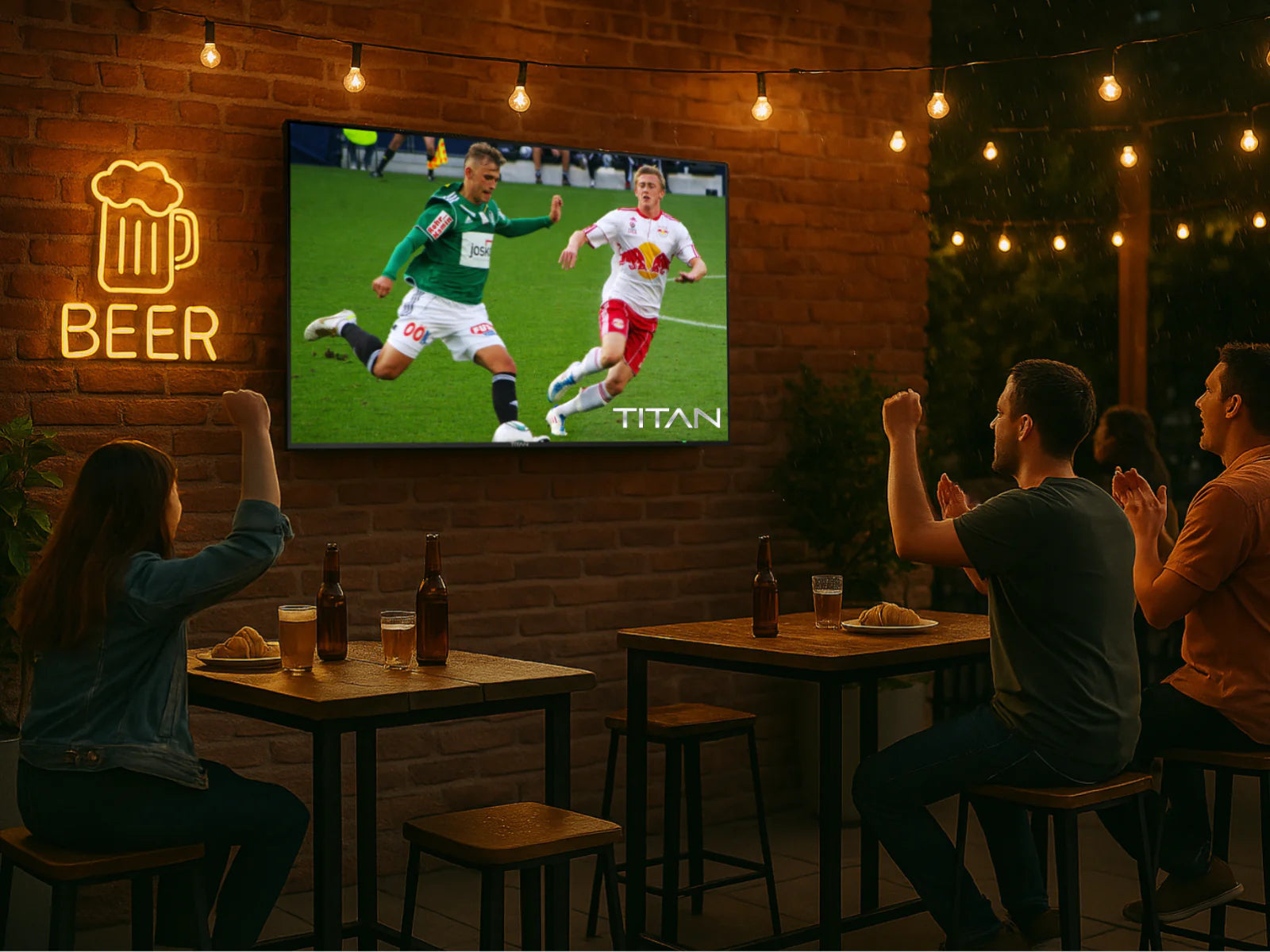 Titan Full Sun Outdoor TV,Commercial Grade,Weatherproof,QNED,4K Smart TV powered by LG WebOS