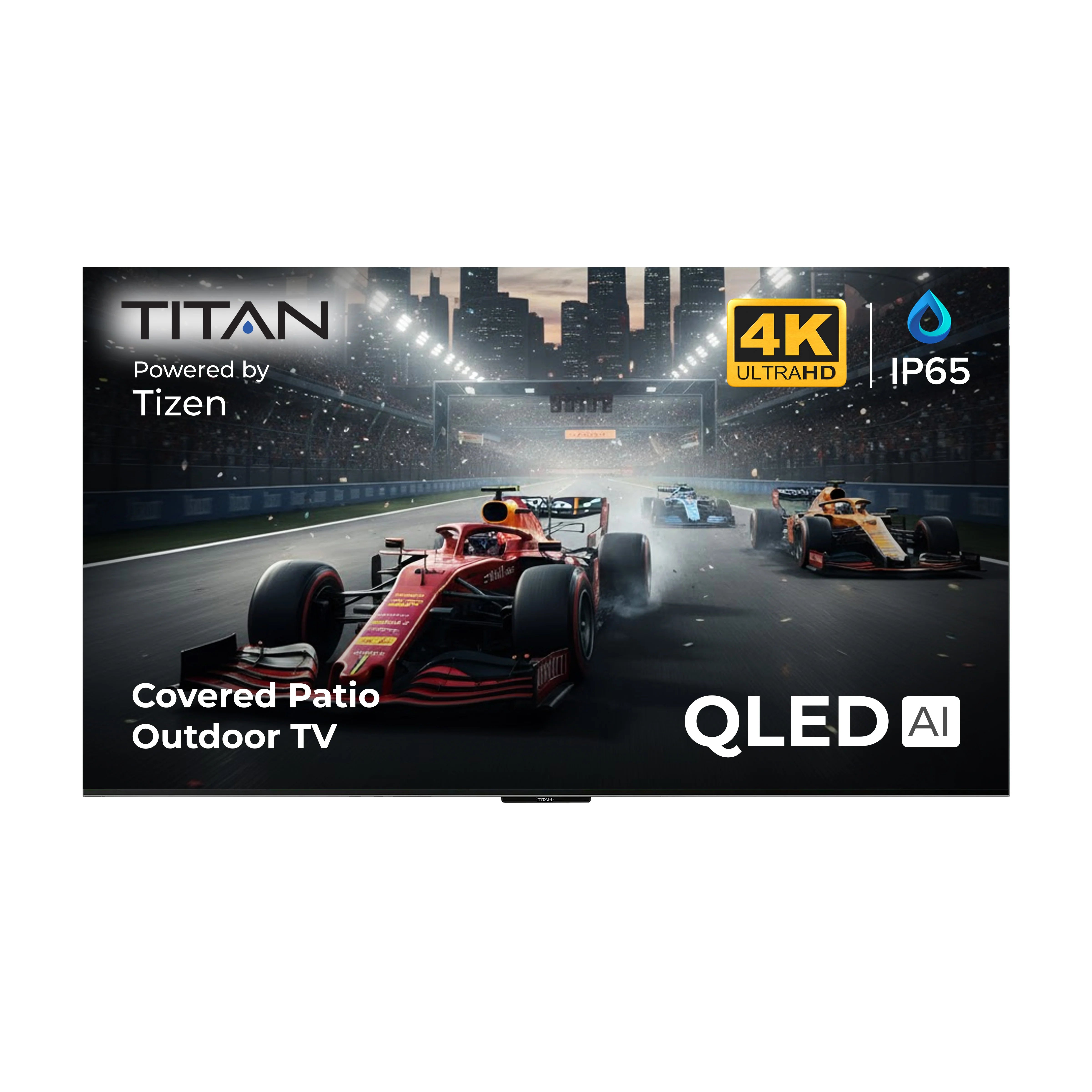 Titan Covered Patio Outdoor TV,S100 QLED,IP65 Weatherproof,Tizen,4K,Dlby Atmos