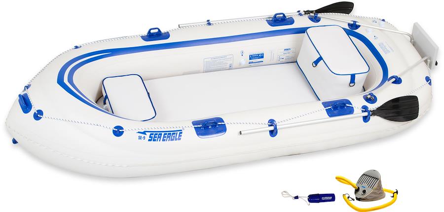 Sea Eagle Motormount SE9KFD ,11 foot Inflatable Boat,Fishermans Dream Package,4 Person,Easy Transport,Fast Set Up